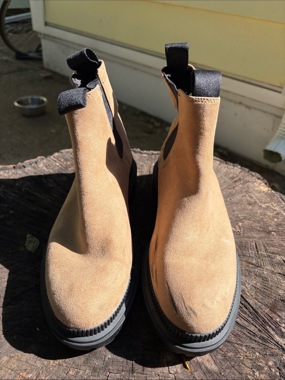 H&M Women’s Chunky Platform Taupe Chelsea Boots Size 39
